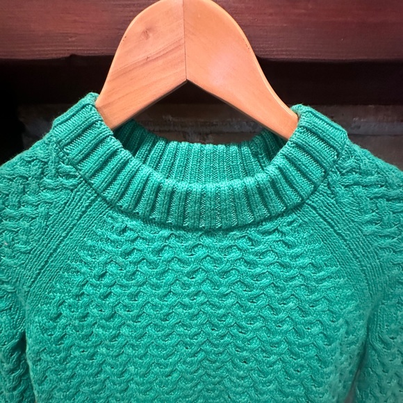 Alice + Olivia Green Cropped Cable Knit Sweater xS - Picture 3 of 7